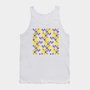 Faux gold watercolor roses and purple mosaic pattern Tank Top